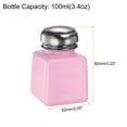 thumbnail image 2 of Uxcell 3pcs Solvent Alcohol Dispensers 100ml(3.4oz) Push Down Liquid Dispenser Pump w Stainless Steel Lid, Pink, 2 of 6