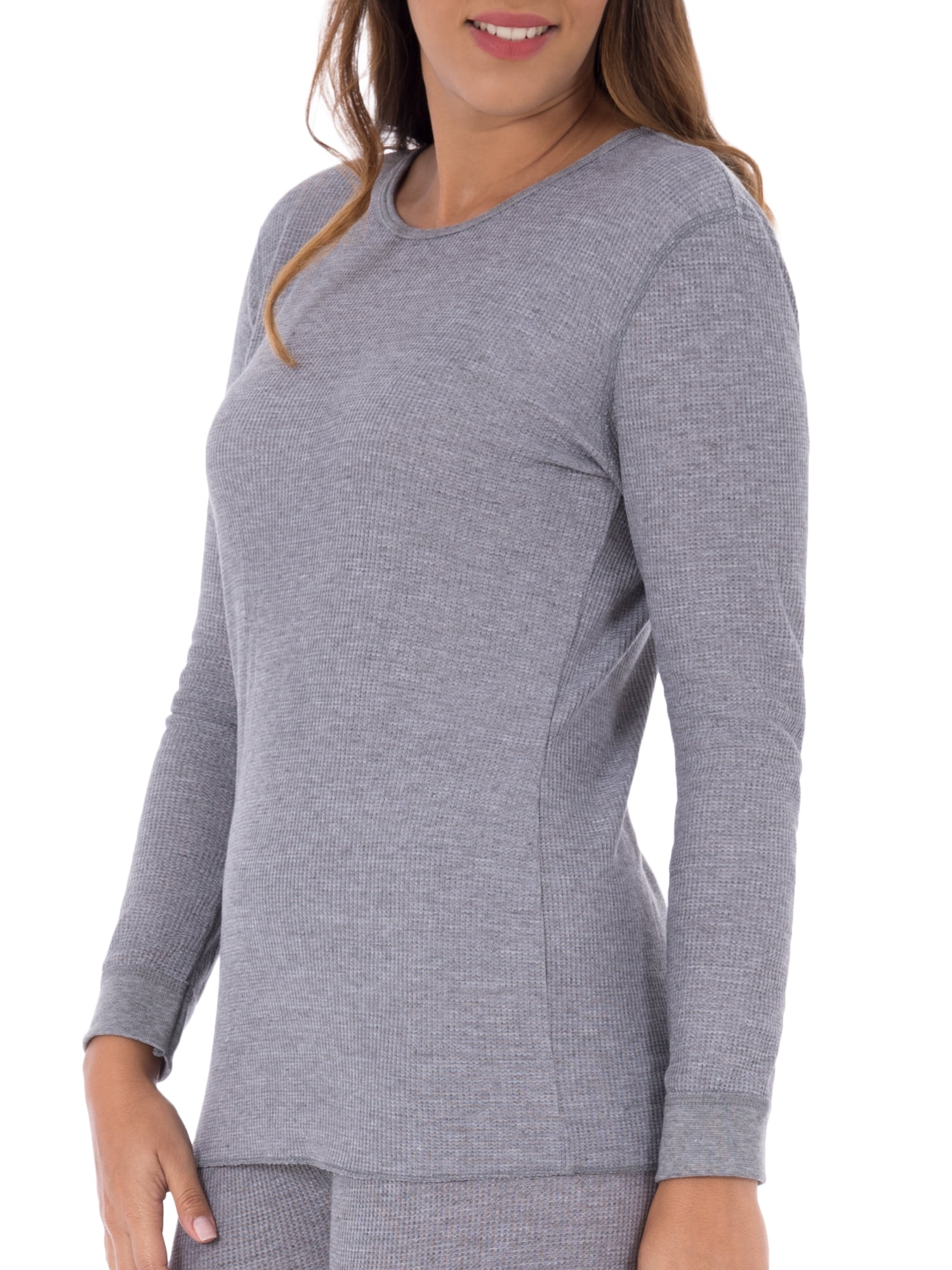 Women's and Women's Plus Waffle Thermal Underwear Crew Top