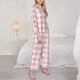 thumbnail image 3 of Balery Plaid Heart Conjunto de Pijama con Estampado para Mujer, Conjunto de Dos Piezas con Manga Larga, Ropa de Dormir Suave con Bolsillos, Pijamas Cómodos-Small, 3 of 7