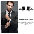 thumbnail image 3 of unbranded 1Pair Elegant Male Cuff Links Square Design French Style Black Copper Material, 3 of 7