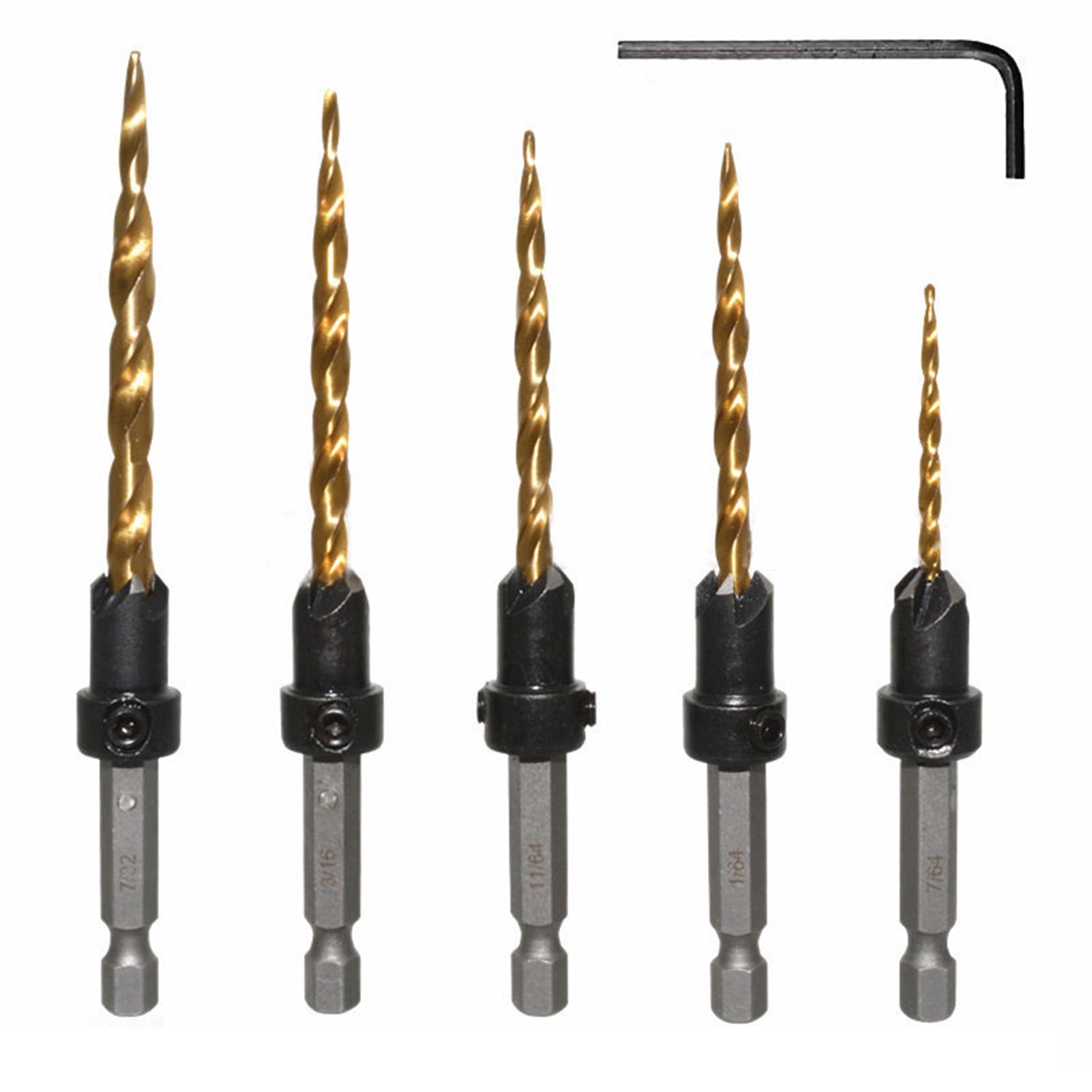 Wood Countersink Drill Bit Set Hole Cutter Screw Hole Drill Counter Sinker Drill Bit Set for Woodworking Carpentry
