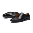thumbnail image 3 of Santimon Black Dress Shoes for Men Cap Toe Lace-up Oxofrd Shoes Classic Formal Shoes for Wedding Party US 11, 3 of 8