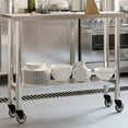thumbnail image 1 of vidaXL Table de Cuisine avec Roulettes 110x30x85 cm Acier Inoxydable, 1 of 5