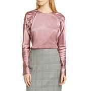 Women's Boss Bergitta Stretch Silk Blouse, Size 12 - Pink
