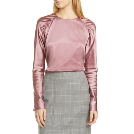 Women's Boss Bergitta Stretch Silk Blouse, Size 12 - Pink