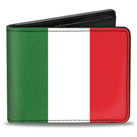 Buckle-Down Wallet, Bifold, Italy Flag, Vegan Leather