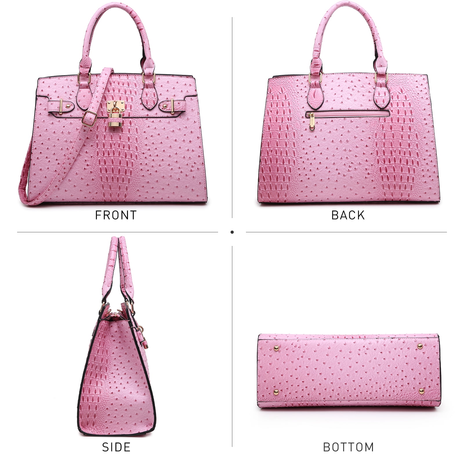 Dasein Women Handbags and Purses Ladies Shoulder Bag Top Handle Satchel Tote Work Bag with Matching Clutch