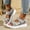 Gray, variant on Women's Flat Sandals Jute Rope Floral Embellishment Toe Post Beach Comfort Slides Summer Vacation Slippers