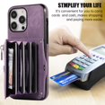 thumbnail image 2 of Dteck Crossbody Wallet Case for iPhone 14 Pro, RFID Blocking PU Leather Zipper Handbag Purse Flip Cover, Kickstand Folio Case with Card Slots Wrist Strap Lanyard 6.1 Inch,Purple, 2 of 10