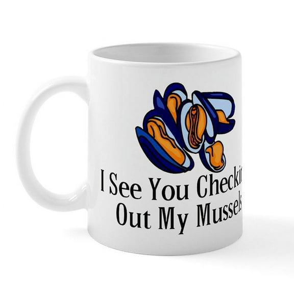 CafePress - Checking Out Mussels Mug - 11 oz Ceramic Mug - Novelty Coffee Tea Cup