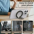 thumbnail image 5 of ELEHOLD Ring Holder Carbon Fiber Magnetic Phone Grip Stand, Fully Foldable Kickstand with Dual Axis Rotation Strong Magnetic Attachment for iPhone/Samsung/Mag-Safe Compatible Cases,Gun, 5 of 8