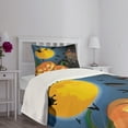 thumbnail image 5 of Ambesonne Halloween Quilted Bedspread Set 2 Pcs, Moon Pumpkin, Twin Size, Multicolor, 5 of 6
