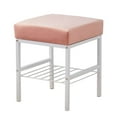 thumbnail image 6 of Tcbosik 13-Inch Square Ottoman in Blush Velvet - Luxurious Upholstered Stool with Storage Open Shelf, Holds 300 lbs, Strong Metal Frame, Easy to Assemble, 6 of 6