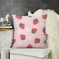 Pink Fruit Pillow Covers, Cute Strawberry Throw Pillow Cases Spring