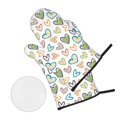 thumbnail image 2 of Lovely Love Graffiti Oven Mitts and Pot Holders Sets Baking Sets for Kitchen BBQ Gloves Heat Resistant Cooking Romantic 4 Pieces, 2 of 8
