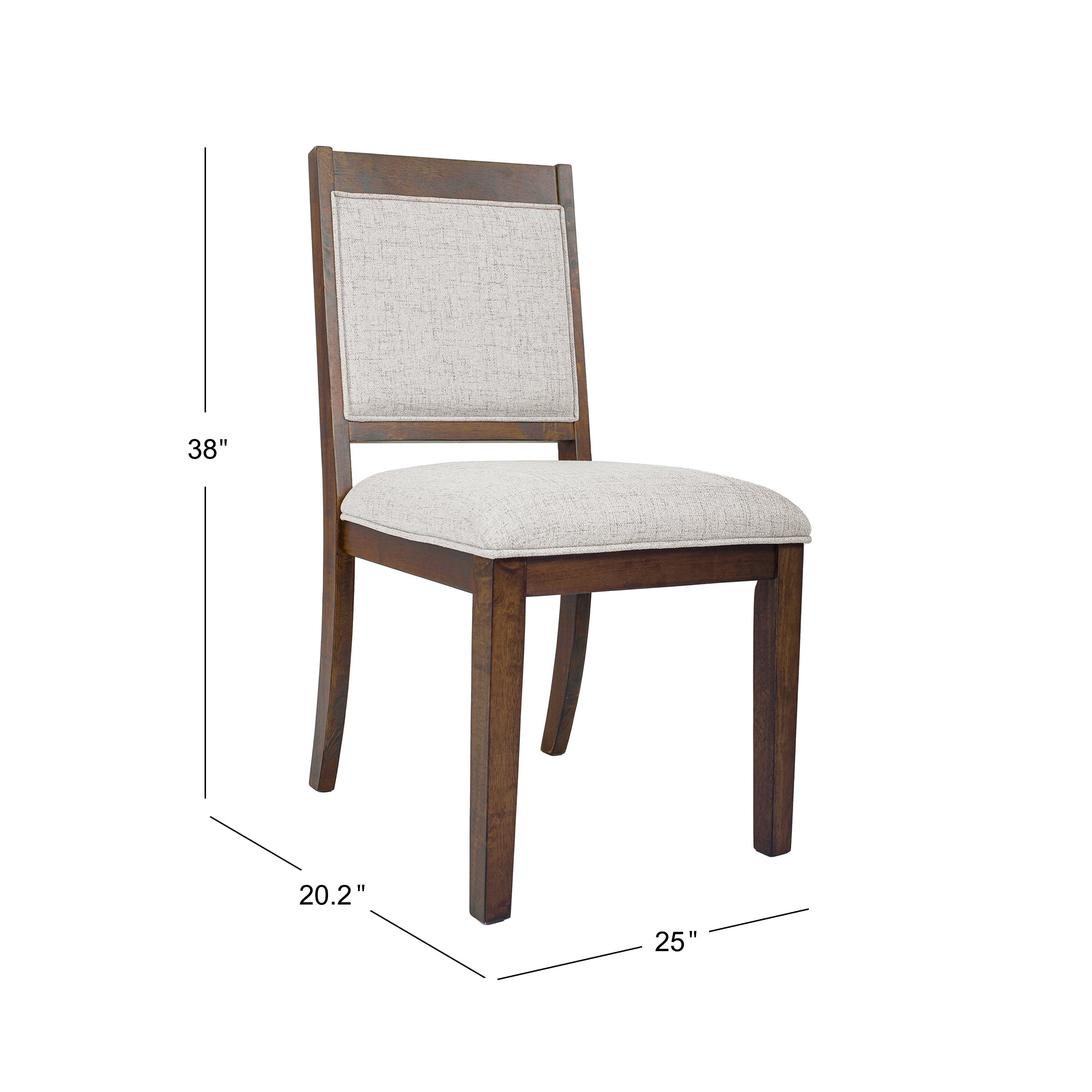 HomePop Open Back Upholstered Dining Chair, Set of 2, Neutral