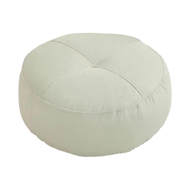 Cojín de suelo redondo decorativo premium para meditación, ideal para sentarse en el suelo. Blanco