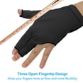 thumbnail image 5 of Uxcell 3 Fingers Pool Glove Left Hand, Elastane Breathable Billiard Gloves Accessories Black 10 Pcs, 5 of 6