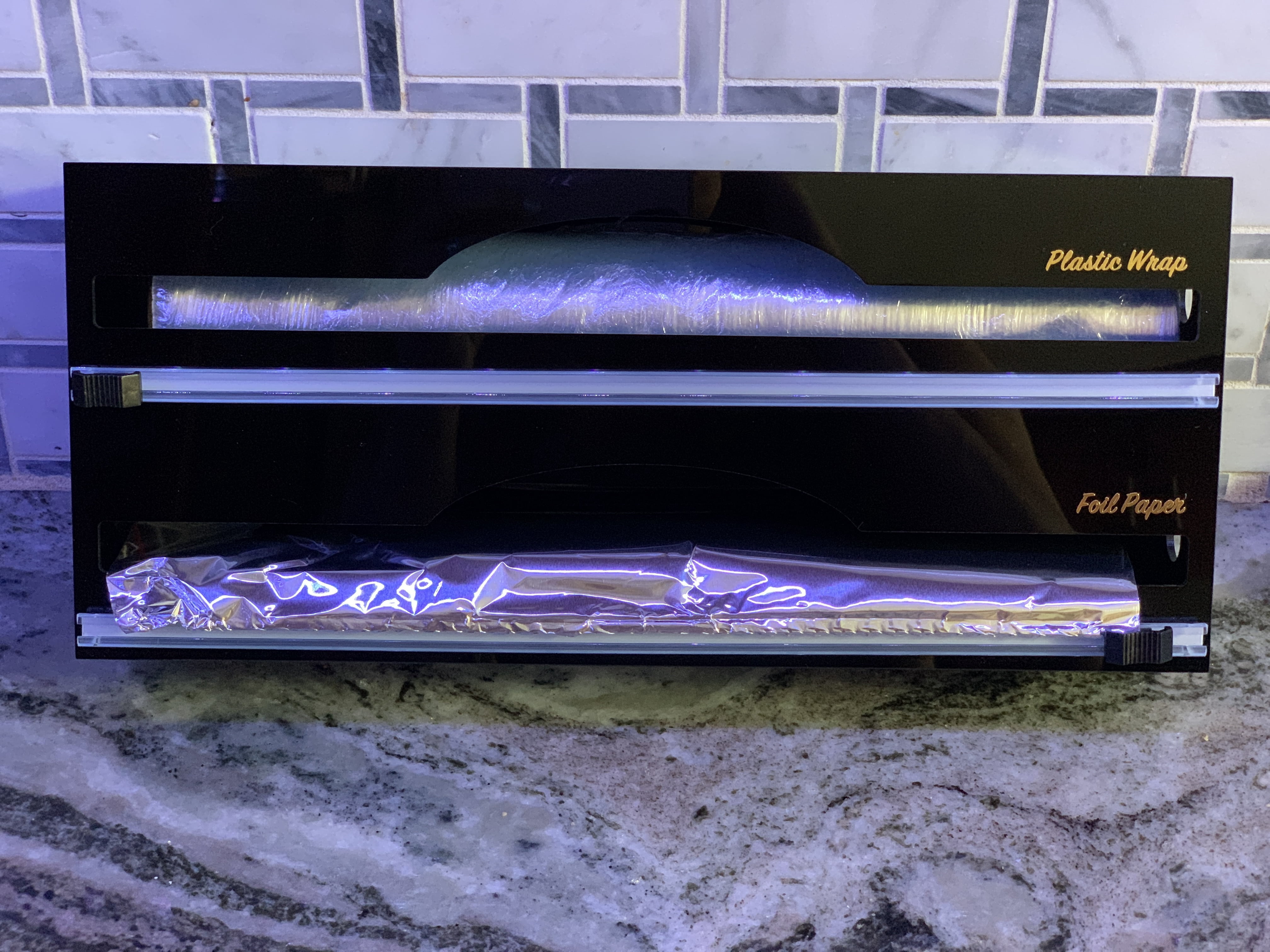 Foil and Plastic Wrap Dispenser  Organizer 2 in 1 for Kitchen Drawer and also Hangable by Esencial