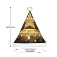 thumbnail image 3 of Fuzoiu Golden Glitter And Light Print Santa Hat Christmas Hat for Adults,Santa Hats with Pompom, Unisex Xmas Holiday Hat for Christmas New Year Festive Party Supplies, 3 of 6