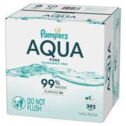 Pampers Aqua Pure Baby Wipes Unscented, 7-Pack, 392 Total Count (Select for More Options)