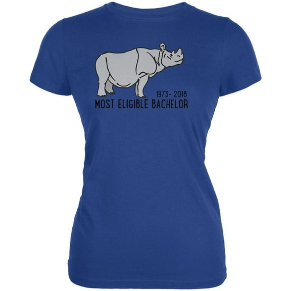Sudan Last Male White Rhino World's Eligible Bachelor Juniors Soft T Shirt Royal 2XL