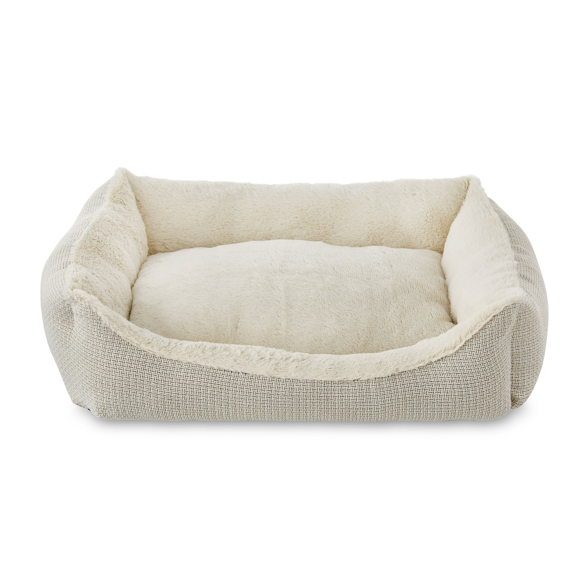 Vibrant Life Medium Luxe Cuddler Pet Bed, Cream, 27" x 21"
