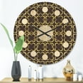 thumbnail image 2 of Designart 'Retro Pattern Over Floral II' Mid-Century Modern Wood Wall Clock, 2 of 5