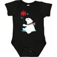 thumbnail image 3 of Inktastic Polar Bear With A Scarf, White Bear, Snowflakes Boys or Girls Baby Bodysuit, 3 of 5
