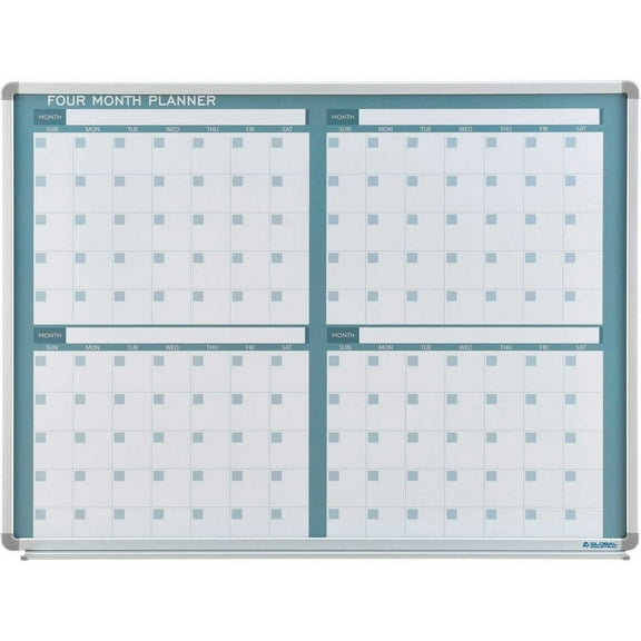 Global Industrial 695867 Global Industrial Magnetic Dry Erase Four Month Calendar Board - Steel Surface 48 x 36 in.