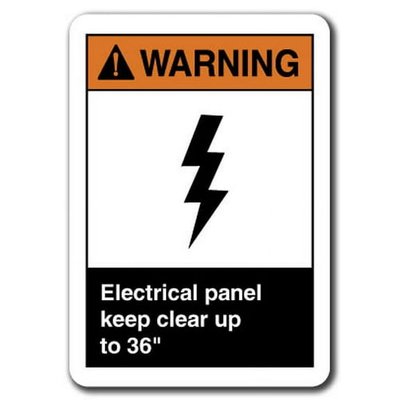 Warning Sign - Electrical Panel Keep Clear Up To 36" 7"x10" Plastic Safety Sign ansi osha