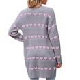 thumbnail image 3 of HongQid Women's Long Sleeve Cute Cardigan Sweaters V Neck Open Front Ribbed Knit Sweater Coat, 3 of 5