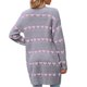 thumbnail image 3 of HongQid Women's Long Sleeve Cute Cardigan Sweaters V Neck Open Front Ribbed Knit Sweater Coat, 3 of 5