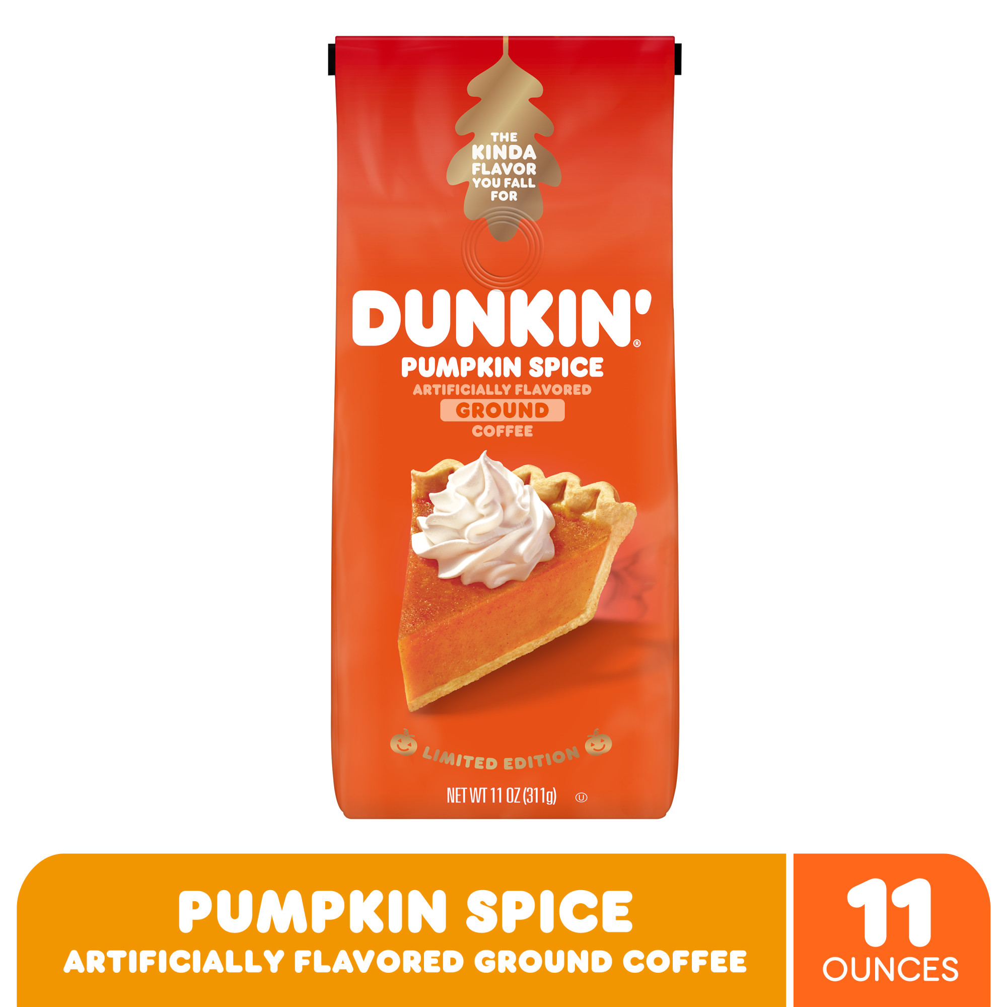 Dunkin Pumpkin Spice Ground Coffee, Limited Edition Fall Coffee, 11 oz. Bag - image 3 of 8