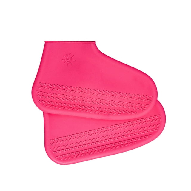 Billuyoard 1 par de fundas de silicona reutilizables para zapatos S/M/L, cubiertas impermeables para zapatos de lluvia, para acampar al aire libre, botas de Paraguas de lluvia Rosado L Billuyoard HA005720-18