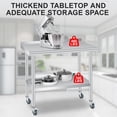 thumbnail image 1 of Garvee Table en Acier Inoxydable, 30 x 24 Pouces Table de Travail et de Préparation Commerciale Robuste avec Tablette Inférieure Réglable, 4 Roues et Dosseret pour Restaurant Cuisine Bar et Garage d'Hôtel, 1 of 8