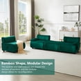 thumbnail image 4 of Tabaray Modular L-Shaped Sectional Couch, Modern Velvet Funky Bamboo Shaped Comfy Cloud 3 Seater Sofa with Ottoman for Living Room Apartment Office, 96" W, 4 of 7
