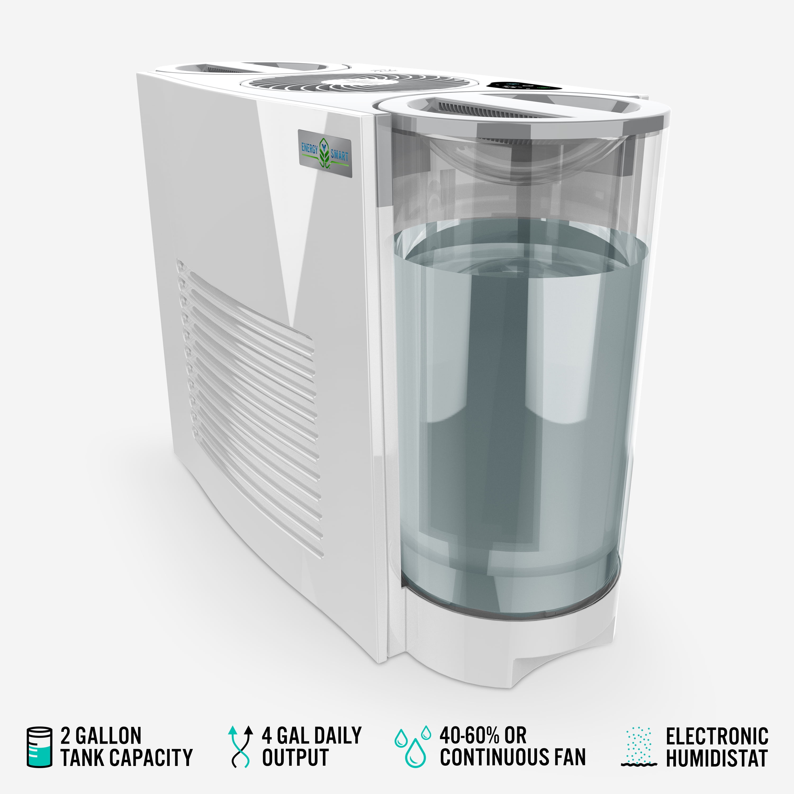 Vornado EVDC500 Energy Smart Evaporative Humidifier with Automatic Shut-off, 2 Gallon Capacity, LED Display