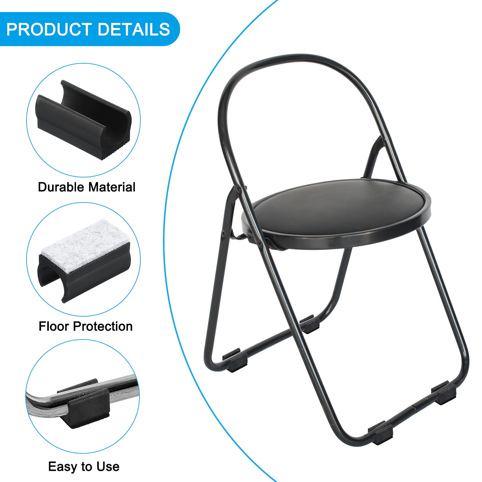 Uxcell Rectangle U Shaped Chair Leg Tips Caps with Felt Pads, Slide Smoothly Furniture Feet Floor 19mm 50
