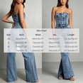 thumbnail image 3 of PBFRDSJ Denim Jumpsuit for Women Strapless Button Front High Waist Flared Long Pants for Daily Party Occasions Sizes XS-L, 3 of 6