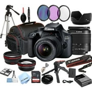 Canon EOS 4000D / Rebel T100 DSLR Camera w/EF-S 18-55mm F/3.5-5.6 Zoom Lens + 64GB Memory + Case + Tripod + Filters 28pc Bundle