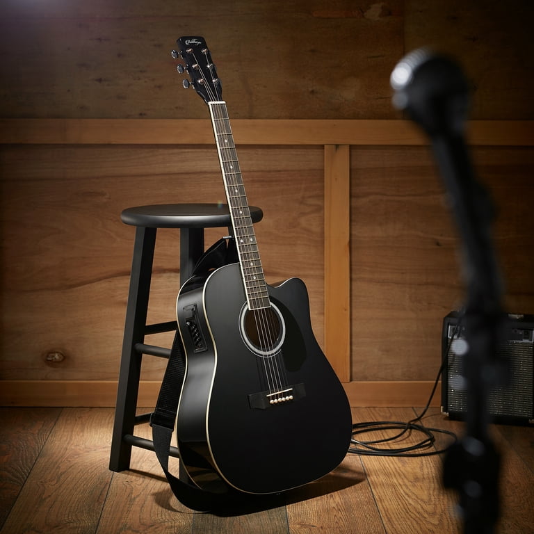 Ashthorpe Acoustic-Electric Dreadnought Cutaway, Black 41-Inch photo 2