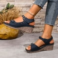 thumbnail image 6 of Viluyesy Women's Wedge Sandals, Soft Sole Open Toe Adjustable Buckle Comfortable Fashion Shoes Dark Blue 7.5, 6 of 8