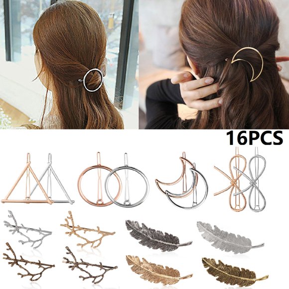 16PCS Metal Hair Clips for Women Girls Minimalist Hair Clips Geometric Hair Clip Clamps