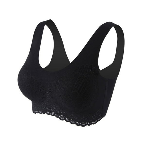 Adarl Ladies Rimless Gathered Padded Sports Bras Yoga Gym Cotton