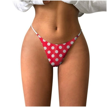 

Qcmgmg Low Waisted Print Panties for Women Breathable Underwear Women s Stretch Bikini Panties