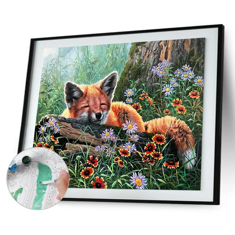 Paint by number Animal fox DIY Digital Painting Canvas for Adults Beginner  with Paint Brushes and Acrylic Pigment Home Wall Decoration - 16 x 20 inch  Without Frame : : Home & Kitchen