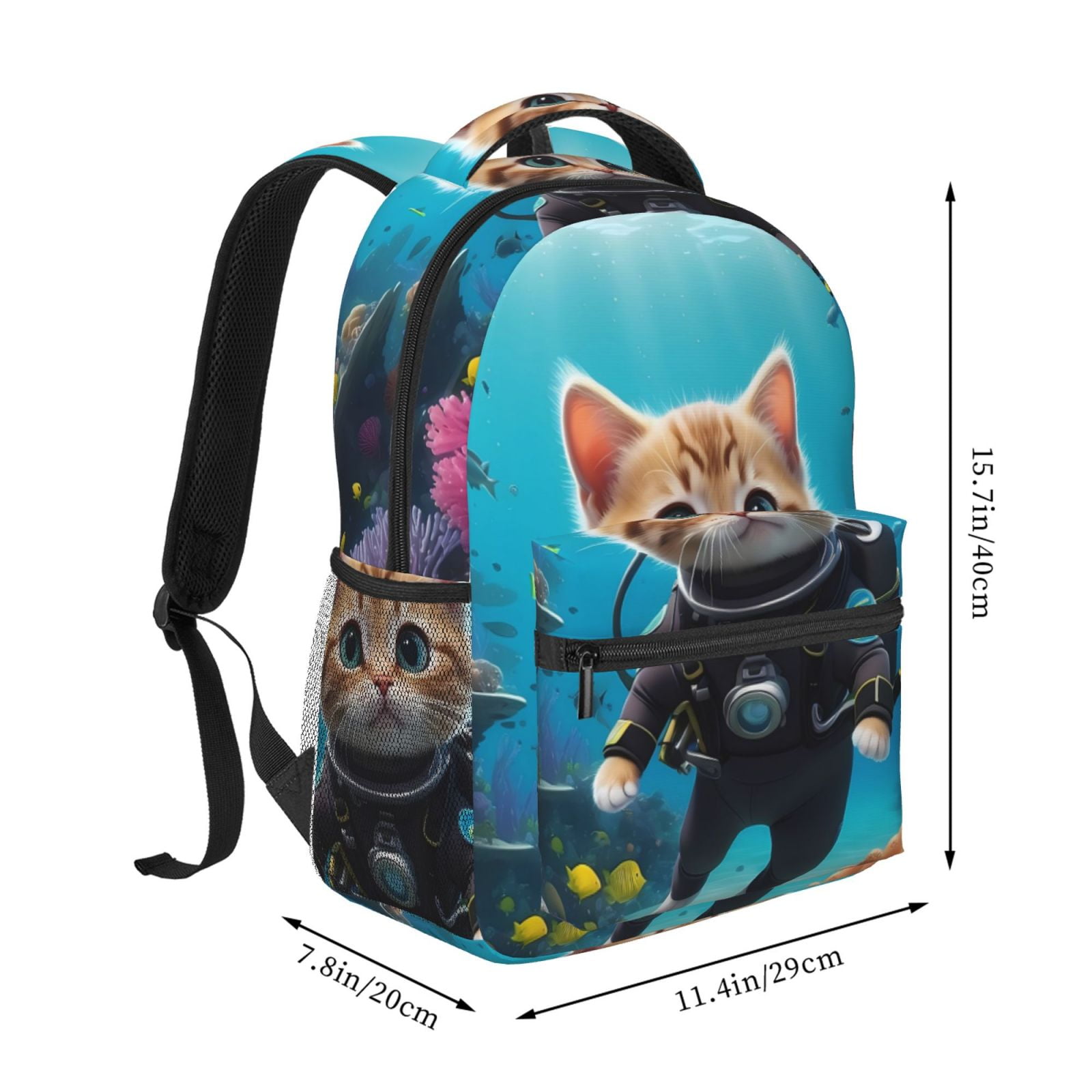 Xecao Underwater Diving Cat Backpack, a stylish and functional choice for both men and women, is the perfect basic bookbag for college, work, or travel