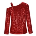 thumbnail image 4 of Womens Sparkle Top 2026 Spring Fashionable Long Sleeve Off Shouder Strappy Sequin T Shirts Going out Tops Rave Outfits, 4 of 4