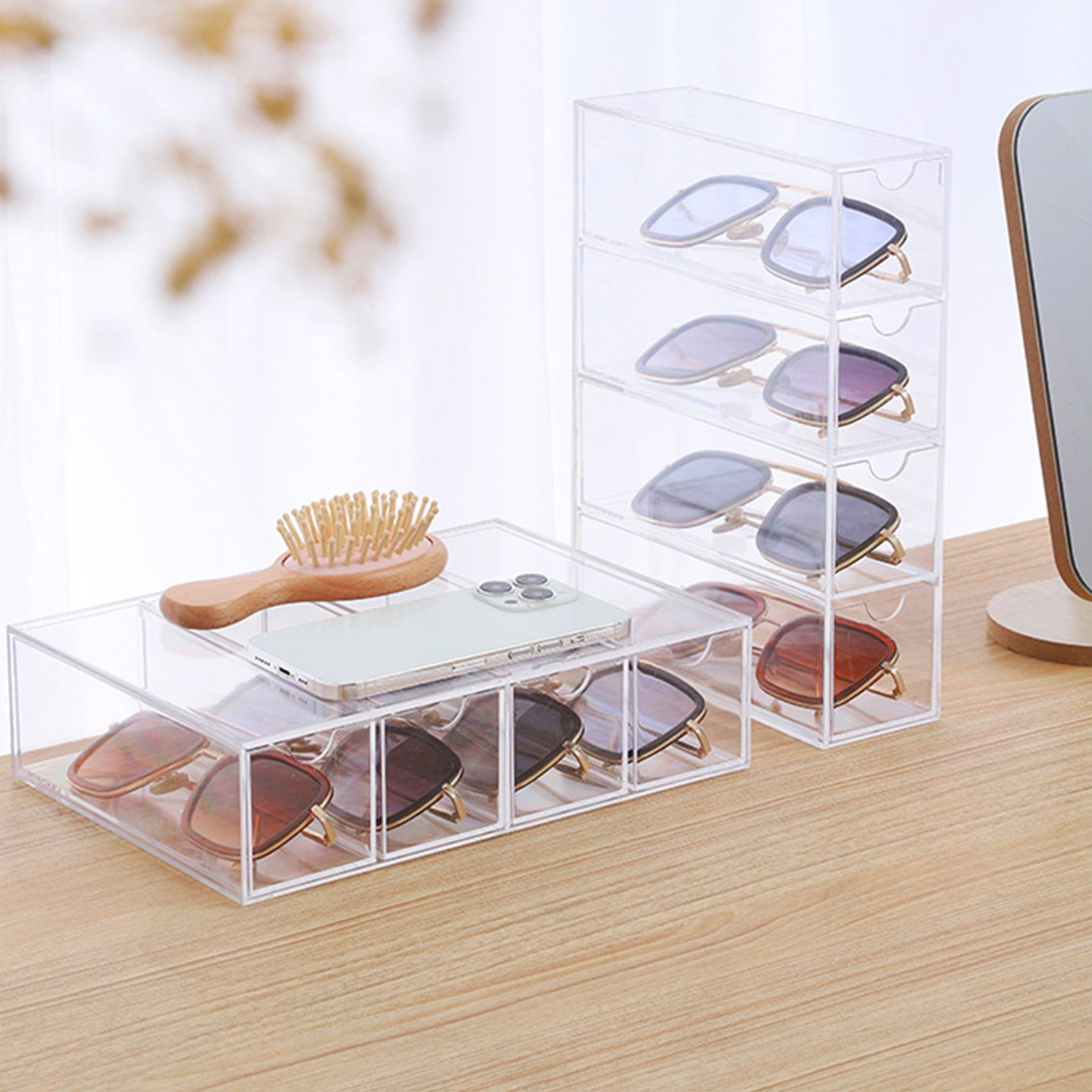 Tier Sunglasses Organiser with Drawers, Acrylic Eyeglass